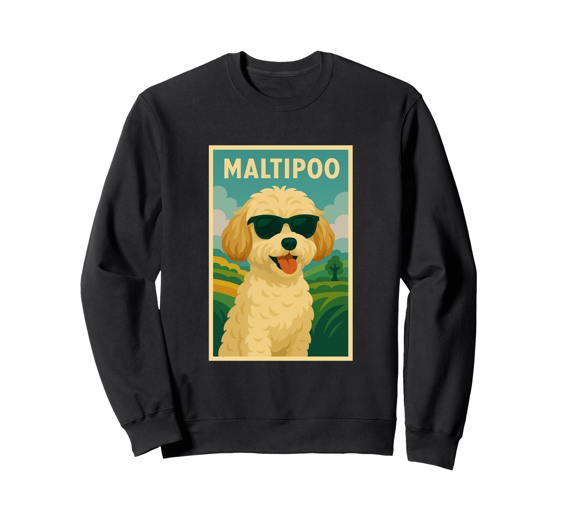Maltipoo Art Minimalist Dog Pop Art Sweatshirt - Trendy Graphic Men Women - T-Shirt, Sweatshirt, Hoodie
