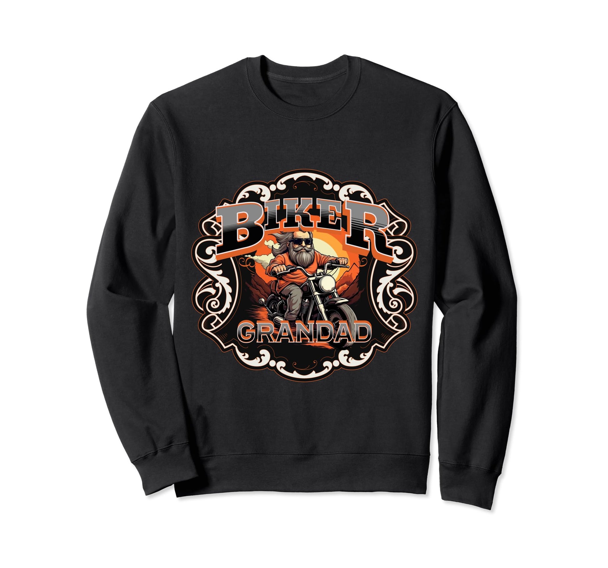 Mens Motorbike Biker Grandpa Sweatshirt - Aesthetic Graphic for Adults - T-Shirt, Sweatshirt, Hoodie