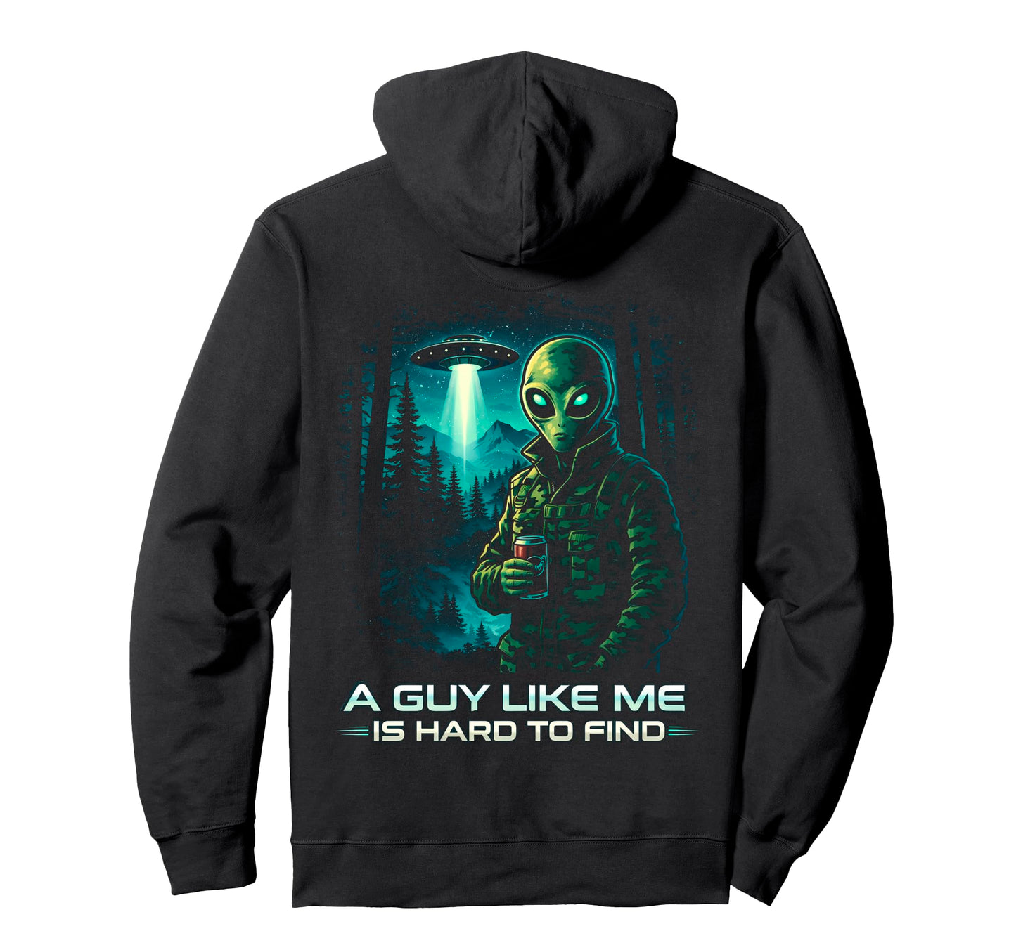 Funny Alien Sunset Forest Sci Fi Hoodie - Trendy Graphic Unisex - T-Shirt, Sweatshirt, Hoodie