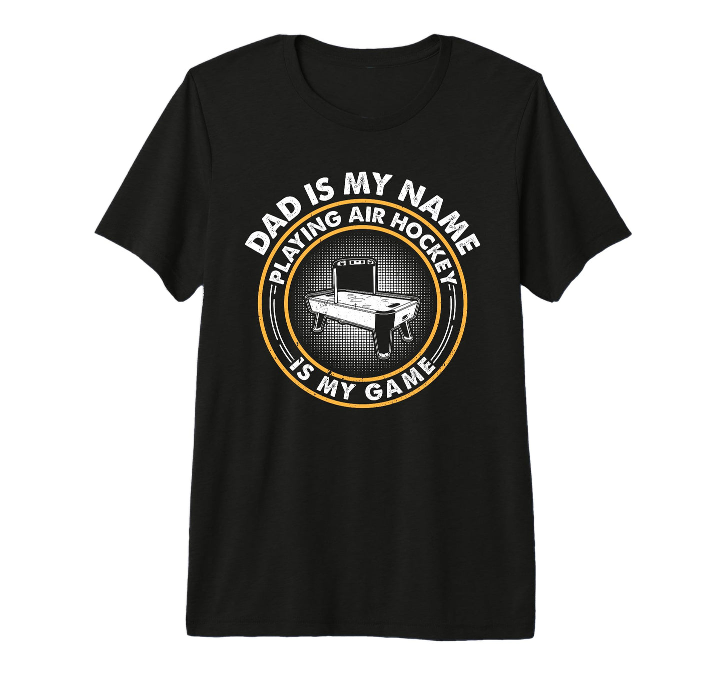 Mens Dad Is My Name Playing Air Hockey T-Shirt - Trendy Graphic for Adults - T-Shirt, Sweatshirt, Hoodie