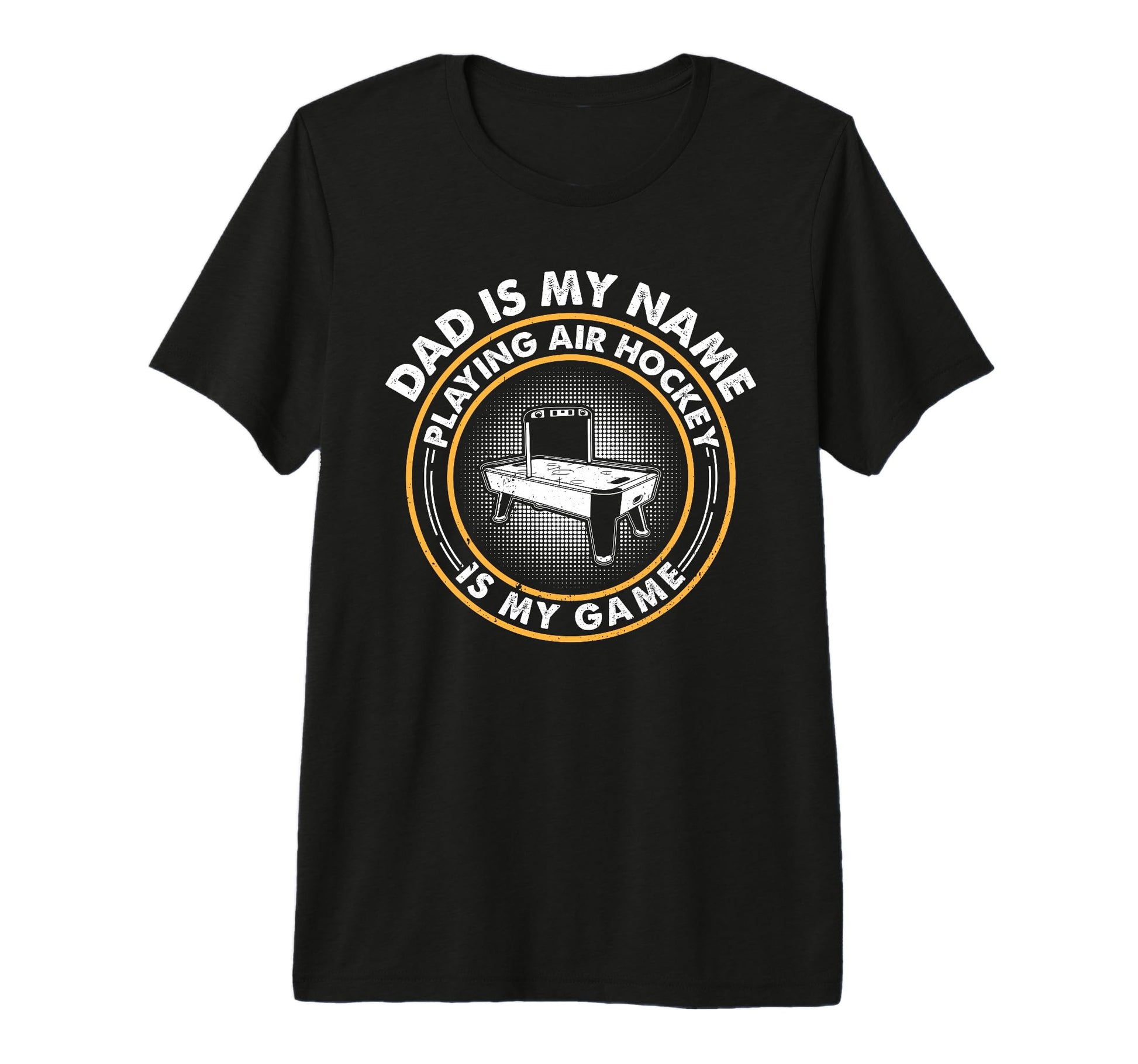 Mens Dad Is My Name Playing Air Hockey T-Shirt - Trendy Graphic for Adults - T-Shirt, Sweatshirt, Hoodie