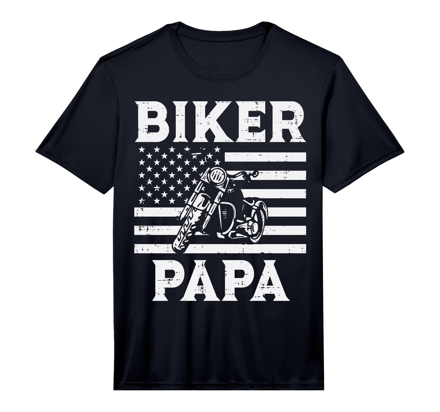 Mens Biker Papa Us Flag Motorcycle T-Shirt - Minimalist Print for Adults - T-Shirt, Sweatshirt, Hoodie