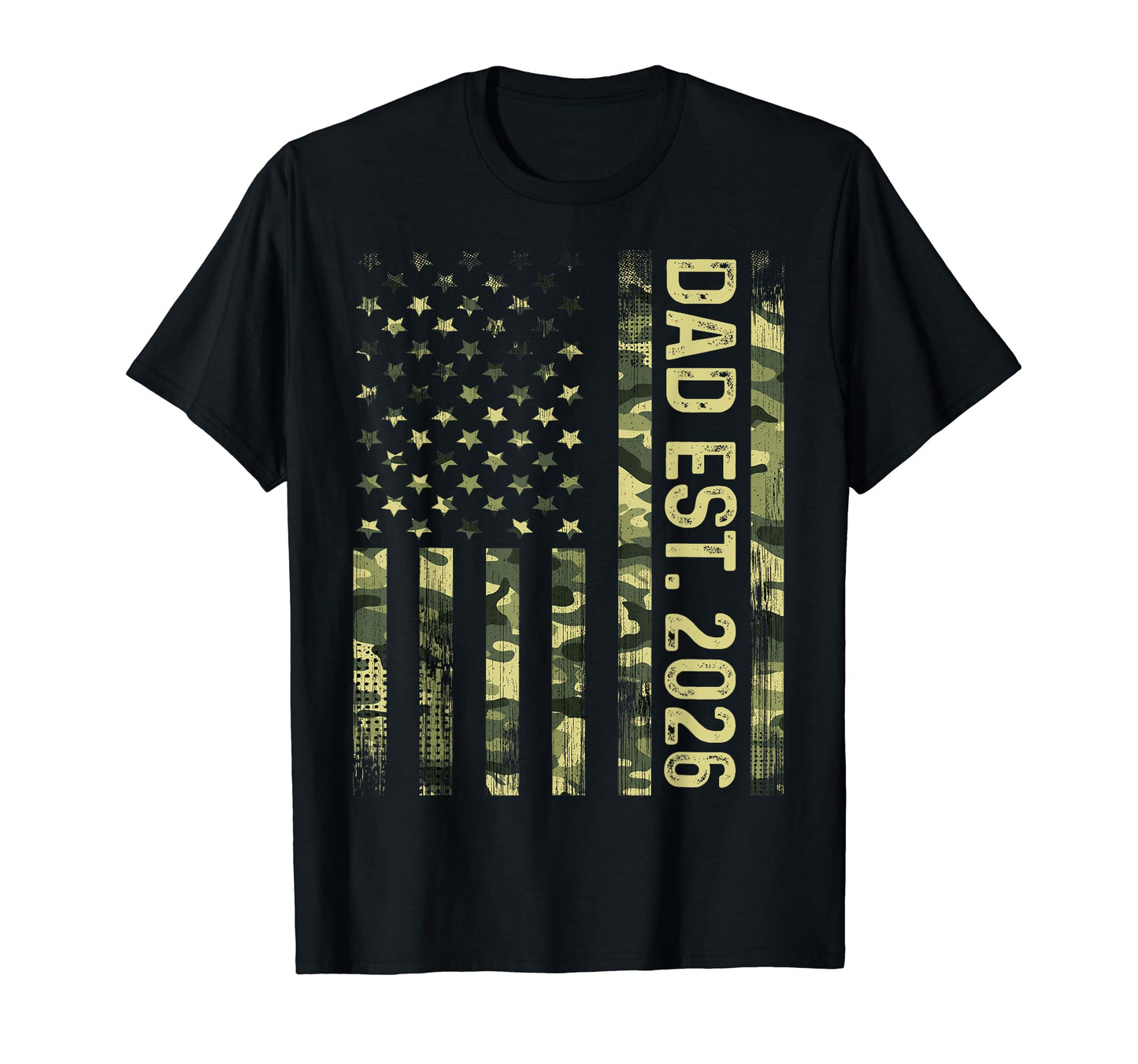 Promoted To Dad Est 2026 Military Flag T-Shirt - Streetwear Style Men Women - T-Shirt, Sweatshirt, Hoodie