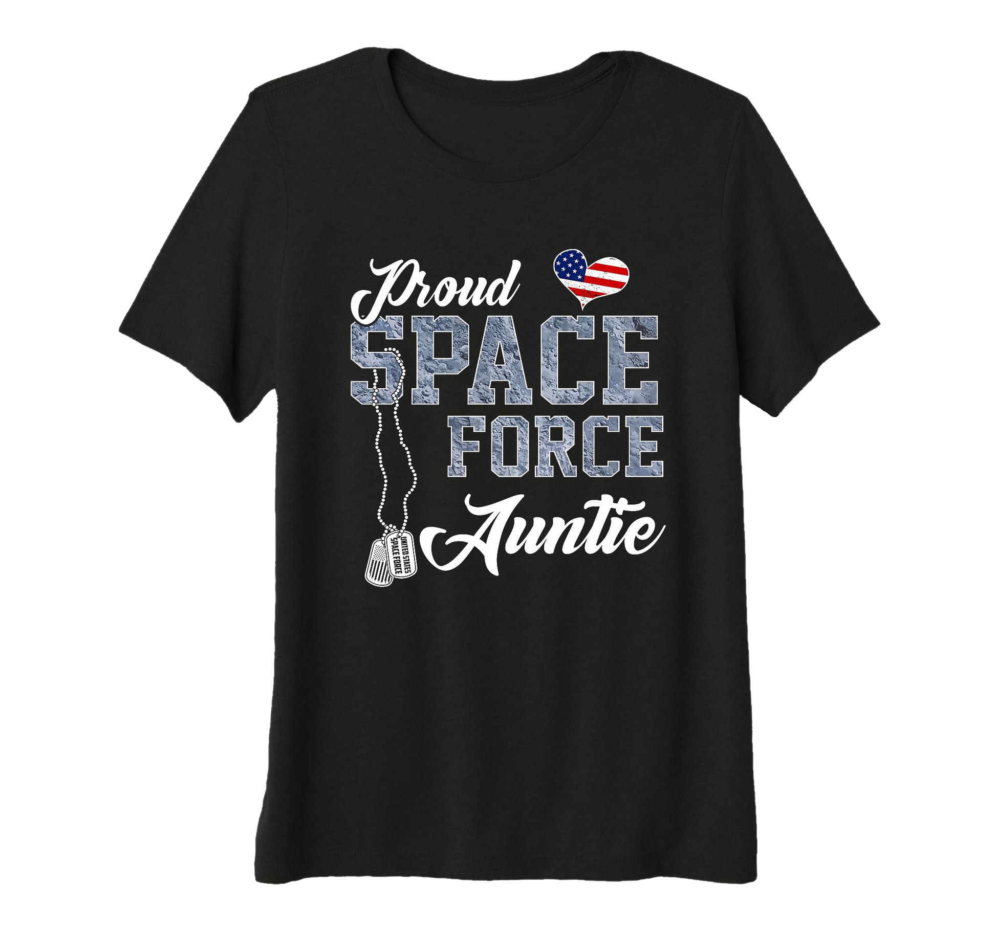 Womens Proud Space Force Auntie T-Shirt - Casual Everyday Wear for Adults - T-Shirt, Sweatshirt, Hoodie