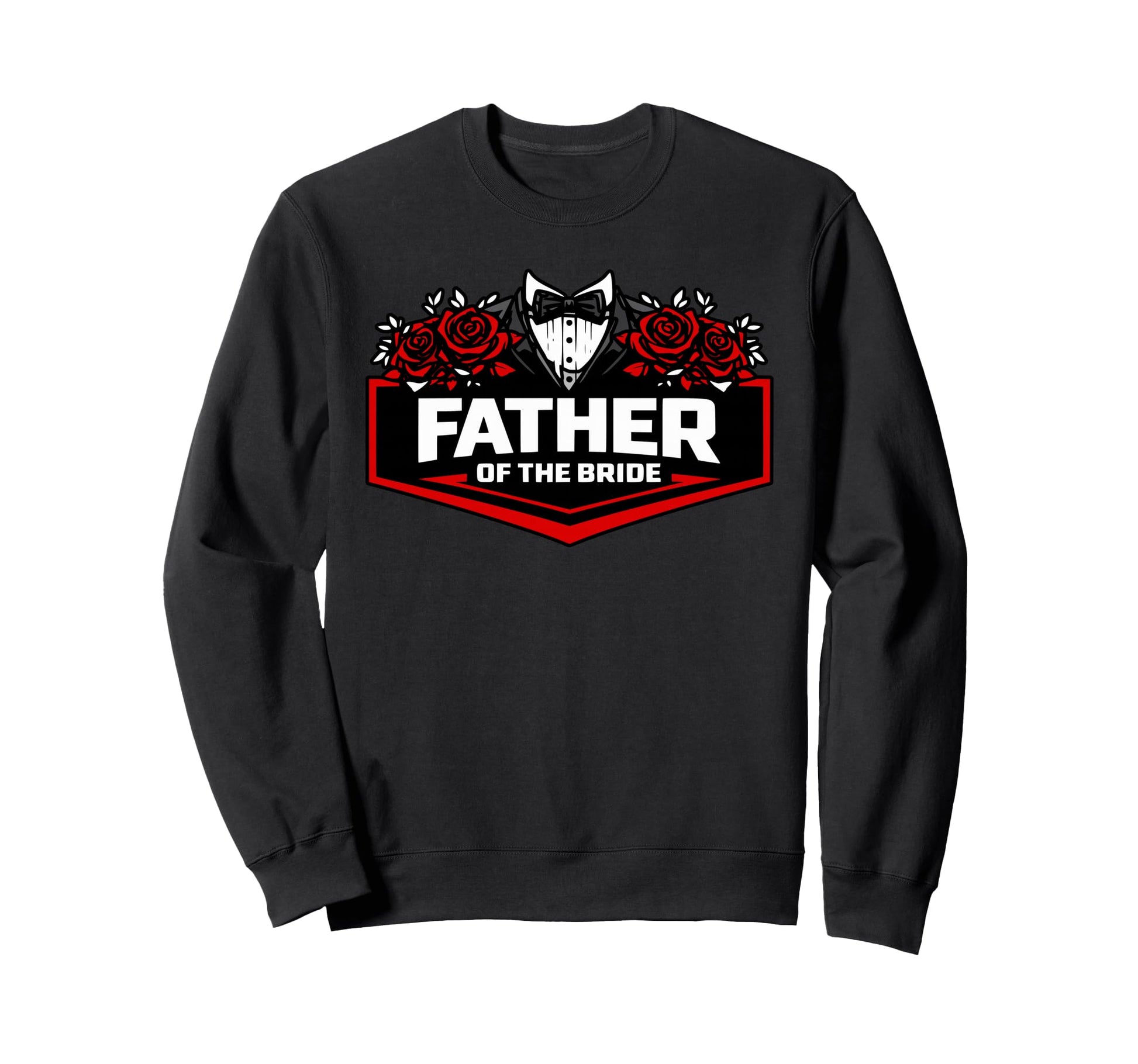 Father Bride Biker Chic Red Black Sweatshirt - Minimalist Print for Adults - T-Shirt, Sweatshirt, Hoodie