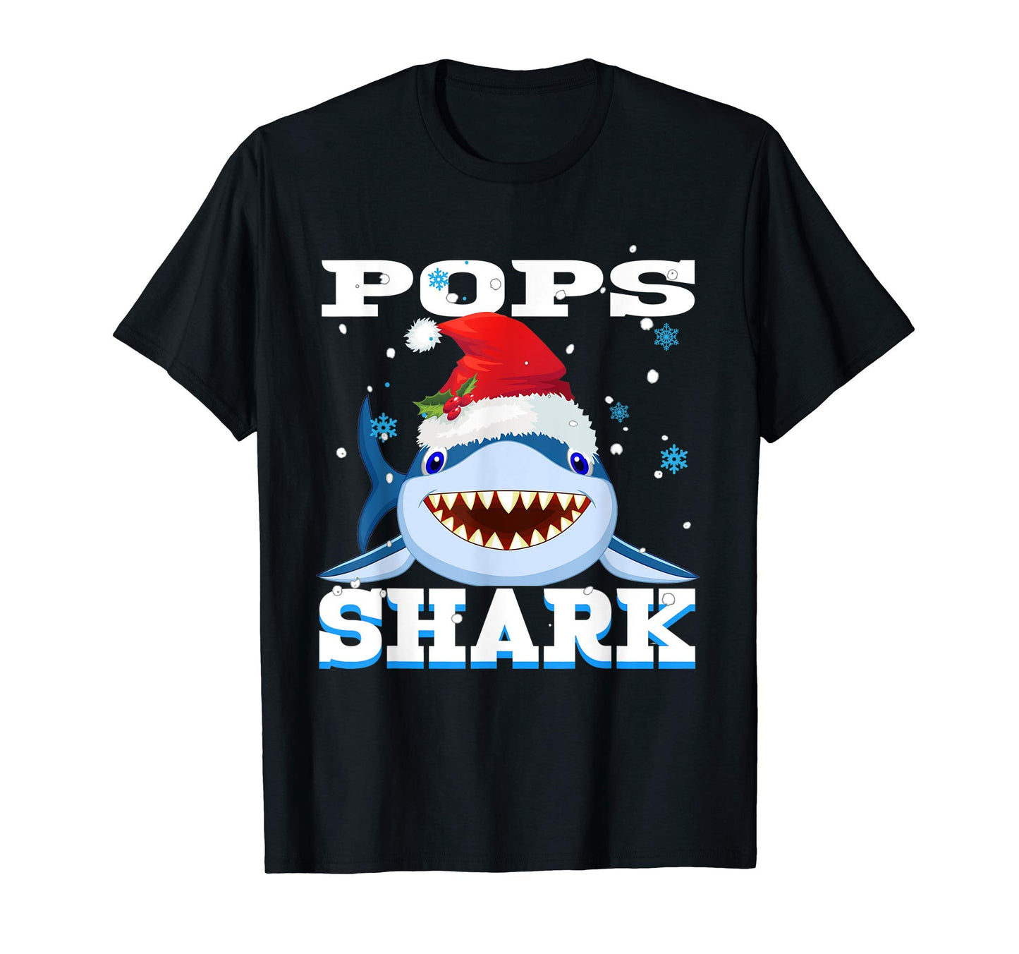 Pops Shark Santa Hat Grandpa Shark T-Shirt - Novelty Apparel Unisex - T-Shirt, Sweatshirt, Hoodie
