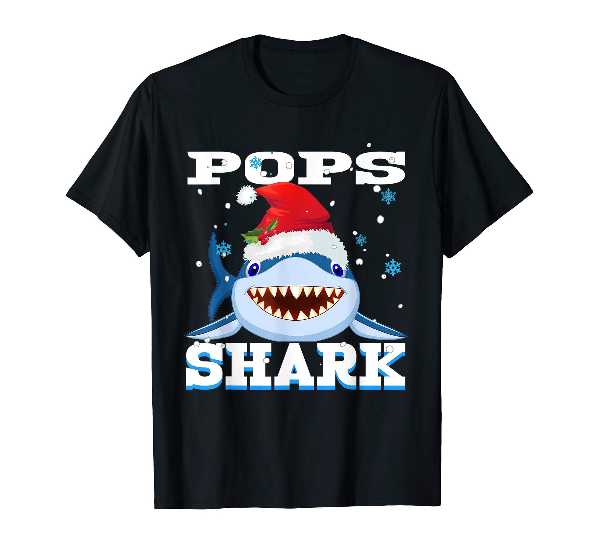 Pops Shark Santa Hat Grandpa Shark T-Shirt - Novelty Apparel Unisex - T-Shirt, Sweatshirt, Hoodie
