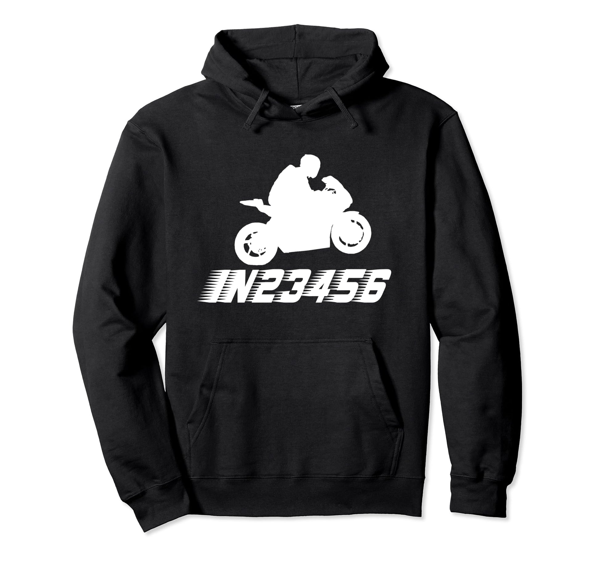 Motorcyclist Sportbike Motorcycle 1N23456 Hoodie - Graphic Print for Adults - T-Shirt, Sweatshirt, Hoodie