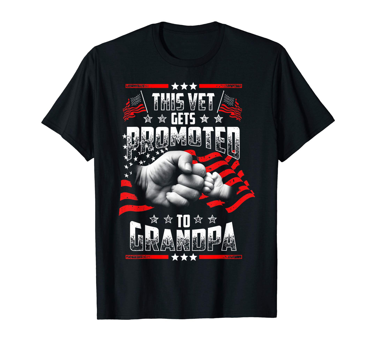 This Vet Gets Promoted To Grandpa Usa T-Shirt - Custom Art Print Men Women - T-Shirt, Sweatshirt, Hoodie