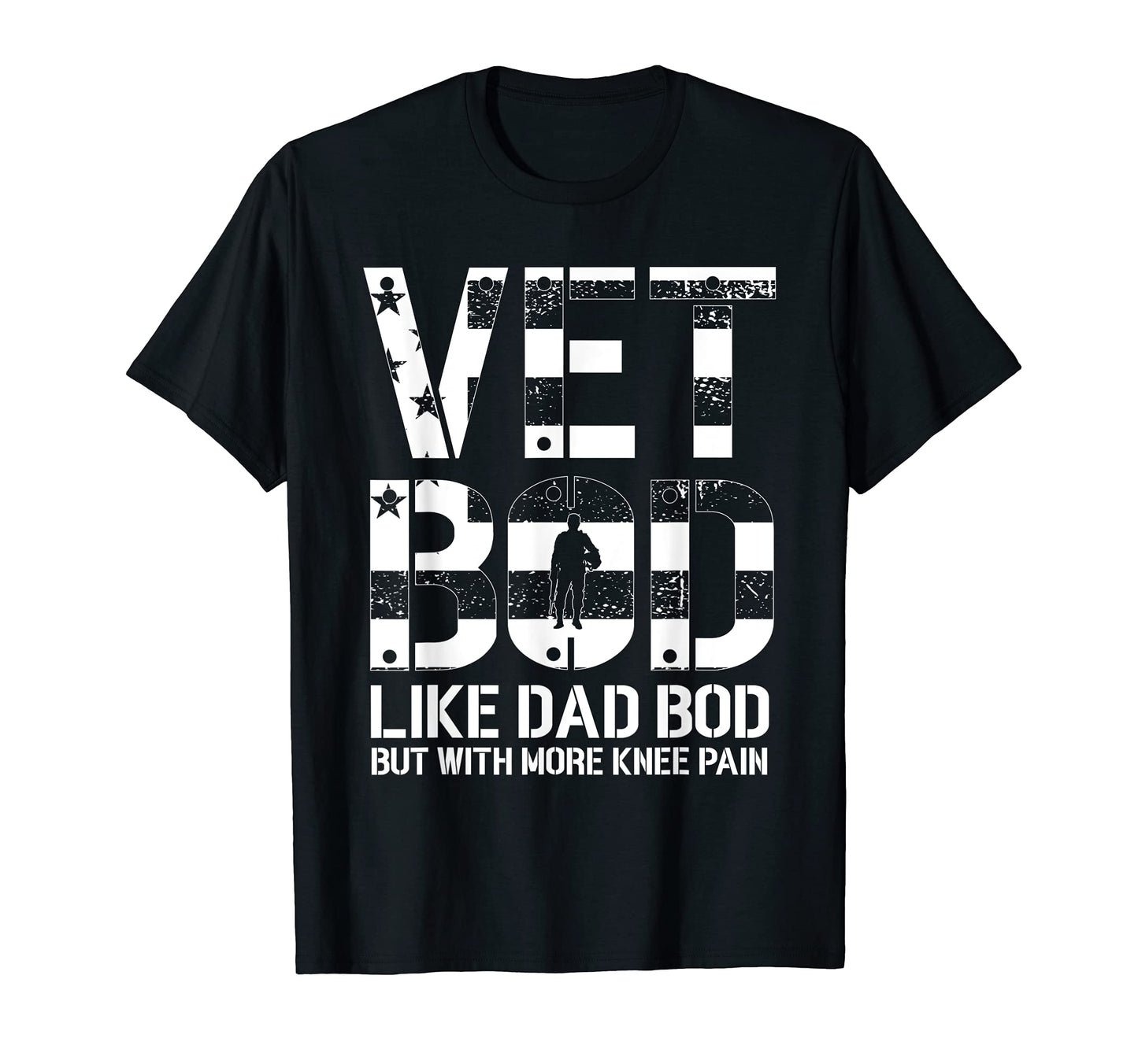 Funny Veteran Usa Flag Vet Bod T-Shirt - Custom Art Print for Adults - T-Shirt, Sweatshirt, Hoodie