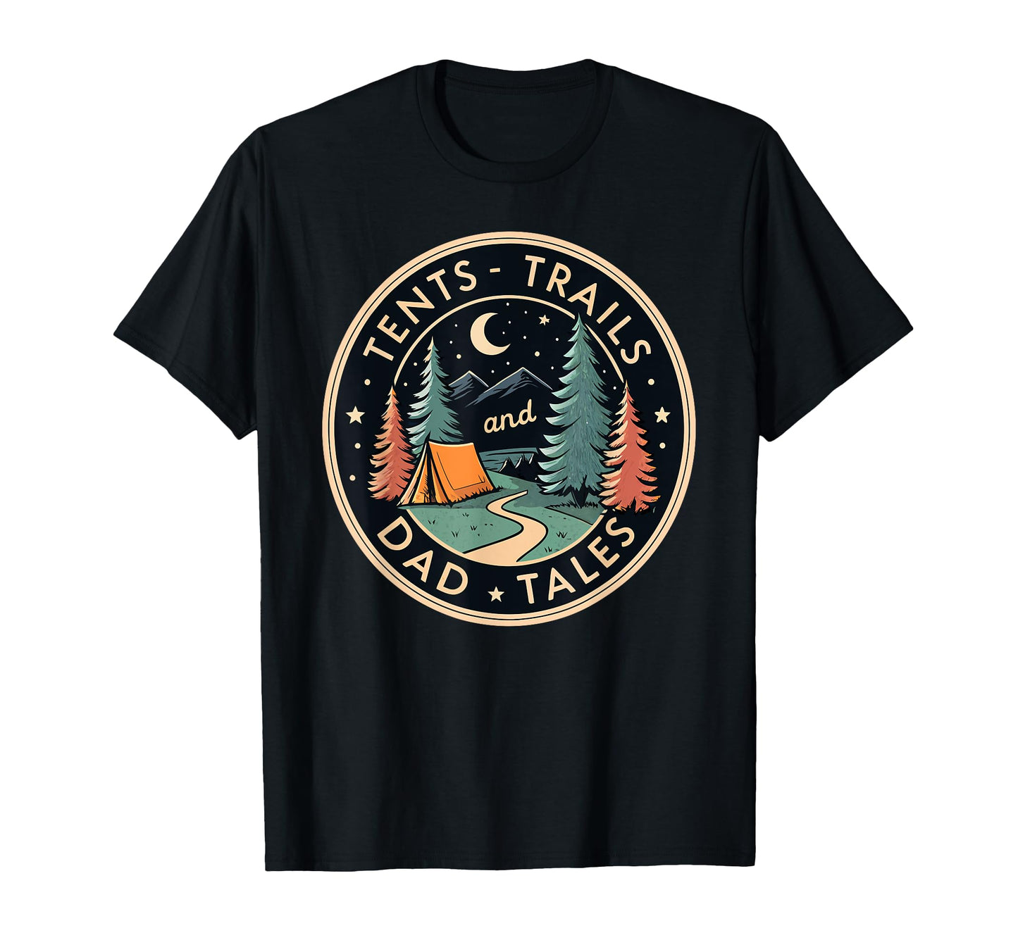 Tents Trails And Dad Tales Hiking Hoodie - Minimalist Print Men Women - T-Shirt, Sweatshirt, Hoodie