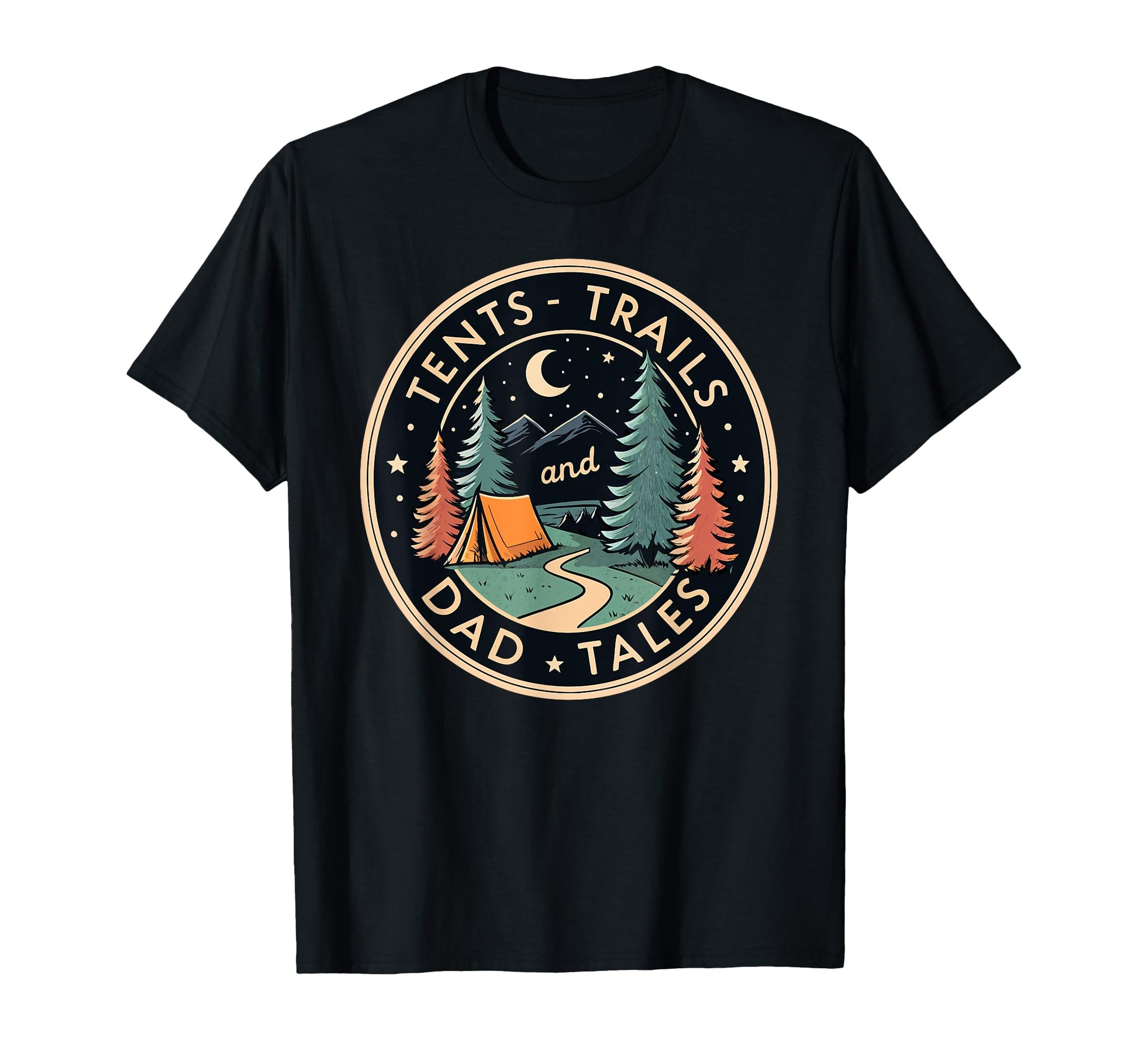 Tents Trails And Dad Tales Hiking Hoodie - Minimalist Print Men Women - T-Shirt, Sweatshirt, Hoodie