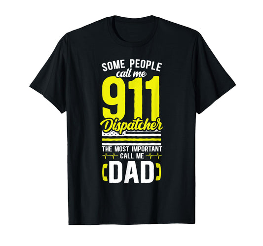 911 Dispatcher Thin Gold Yellow Line T-Shirt - Minimalist Print Men Women - T-Shirt, Sweatshirt, Hoodie