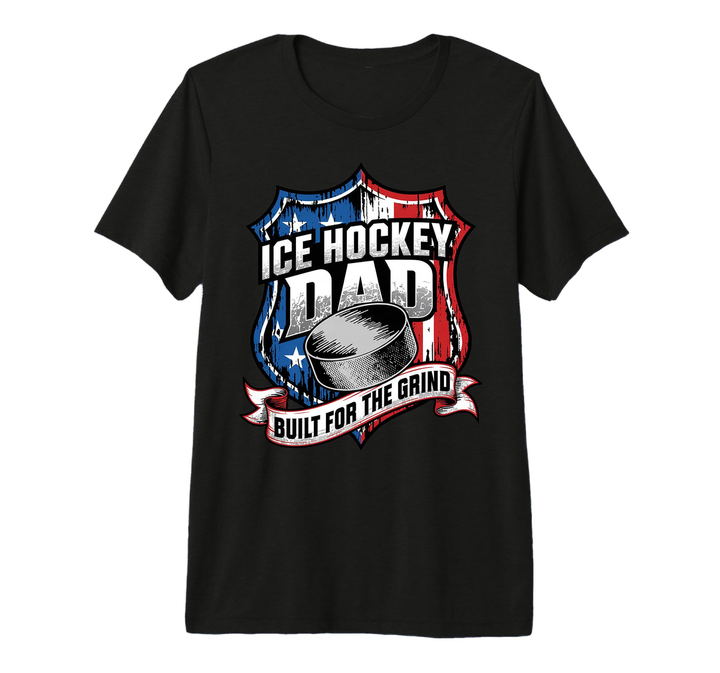 Usa Patriotic Ice Hockey Dad Built T-Shirt - Aesthetic Graphic for Adults - T-Shirt, Sweatshirt, Hoodie