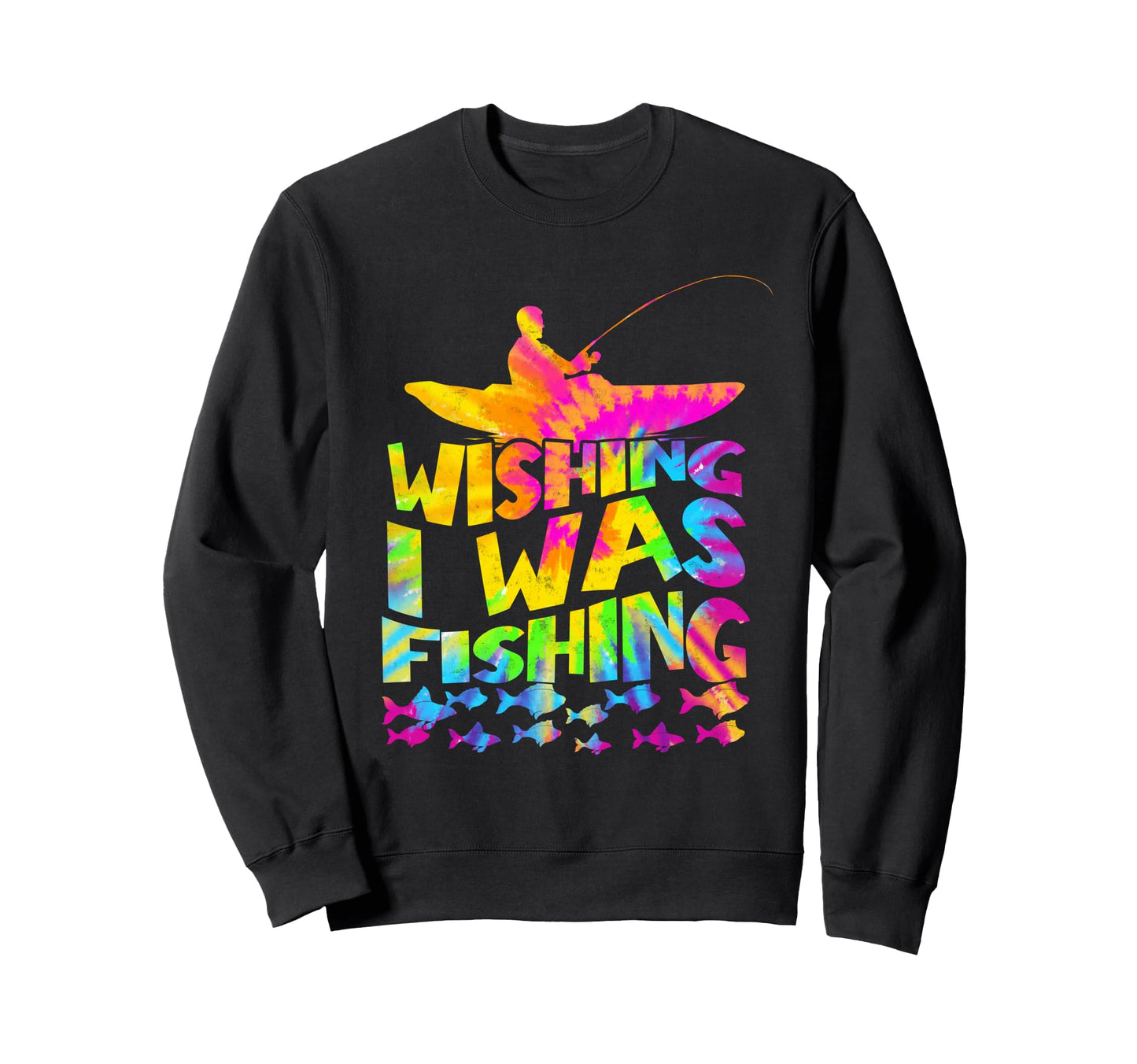 Funny Wishing I Was Fishing Meme Sweatshirt - Minimalist Print for Adults - T-Shirt, Sweatshirt, Hoodie
