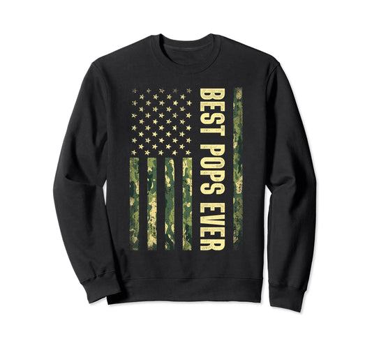 Best Pops Ever Usa Flag Camouflage Sweatshirt - Trendy Graphic Men Women - T-Shirt, Sweatshirt, Hoodie
