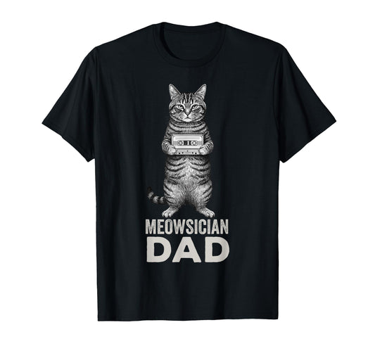 Cat Cassette Tape Hip Hop Musician Dad T-Shirt - Graphic Print Unisex - T-Shirt, Sweatshirt, Hoodie