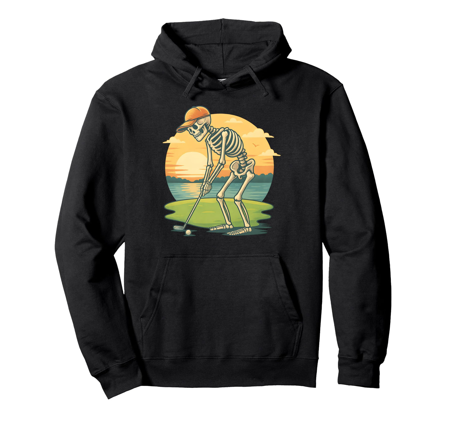 Skeleton Golf Halloween Golfer Golf Hoodie - Streetwear Style Unisex - T-Shirt, Sweatshirt, Hoodie
