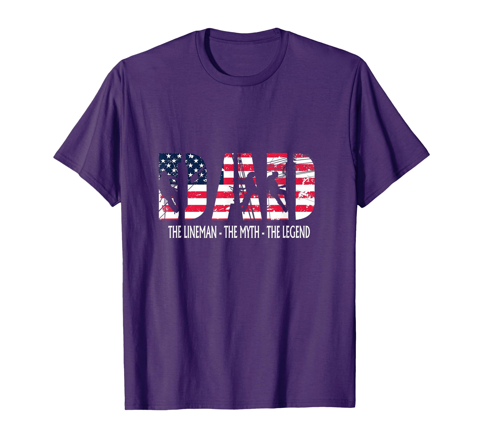 Dad Lineman Myth Legend T-Shirt - Graphic Print Unisex - T-Shirt, Sweatshirt, Hoodie