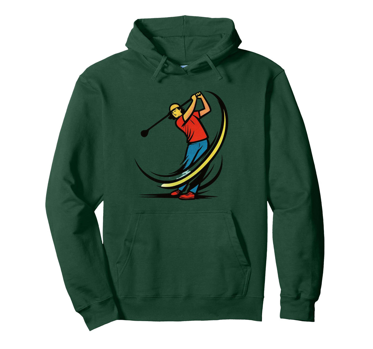 Colorful Golfer Pop Art Motion Hoodie - Unique Graphic Unisex - T-Shirt, Sweatshirt, Hoodie
