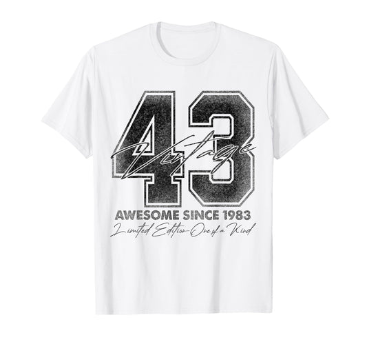 43 Year Old Gifts 1983 43Rd T-Shirt - Casual Everyday Wear for Adults - T-Shirt, Sweatshirt, Hoodie
