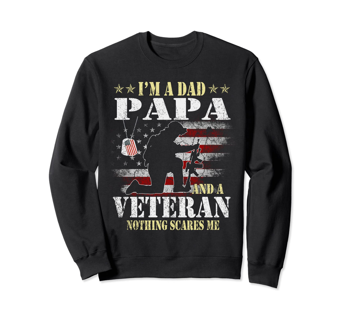 Mens Dad Papa Veteran Patriotic Sweatshirt - Aesthetic Graphic Men Women - T-Shirt, Sweatshirt, Hoodie