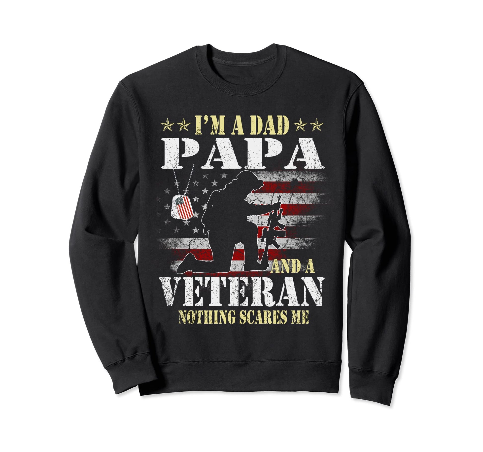 Mens Dad Papa Veteran Patriotic Sweatshirt - Aesthetic Graphic Men Women - T-Shirt, Sweatshirt, Hoodie