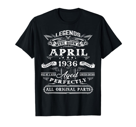 90Th Birthday Gift Legend Born April T-Shirt - Unique Graphic Men Women - T-Shirt, Sweatshirt, Hoodie
