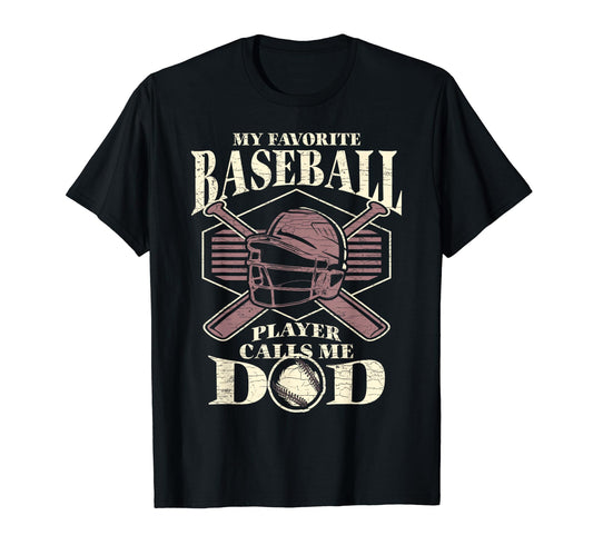 Baseball Dad My Favorite Baseball T-Shirt - Minimalist Print Men Women - T-Shirt, Sweatshirt, Hoodie