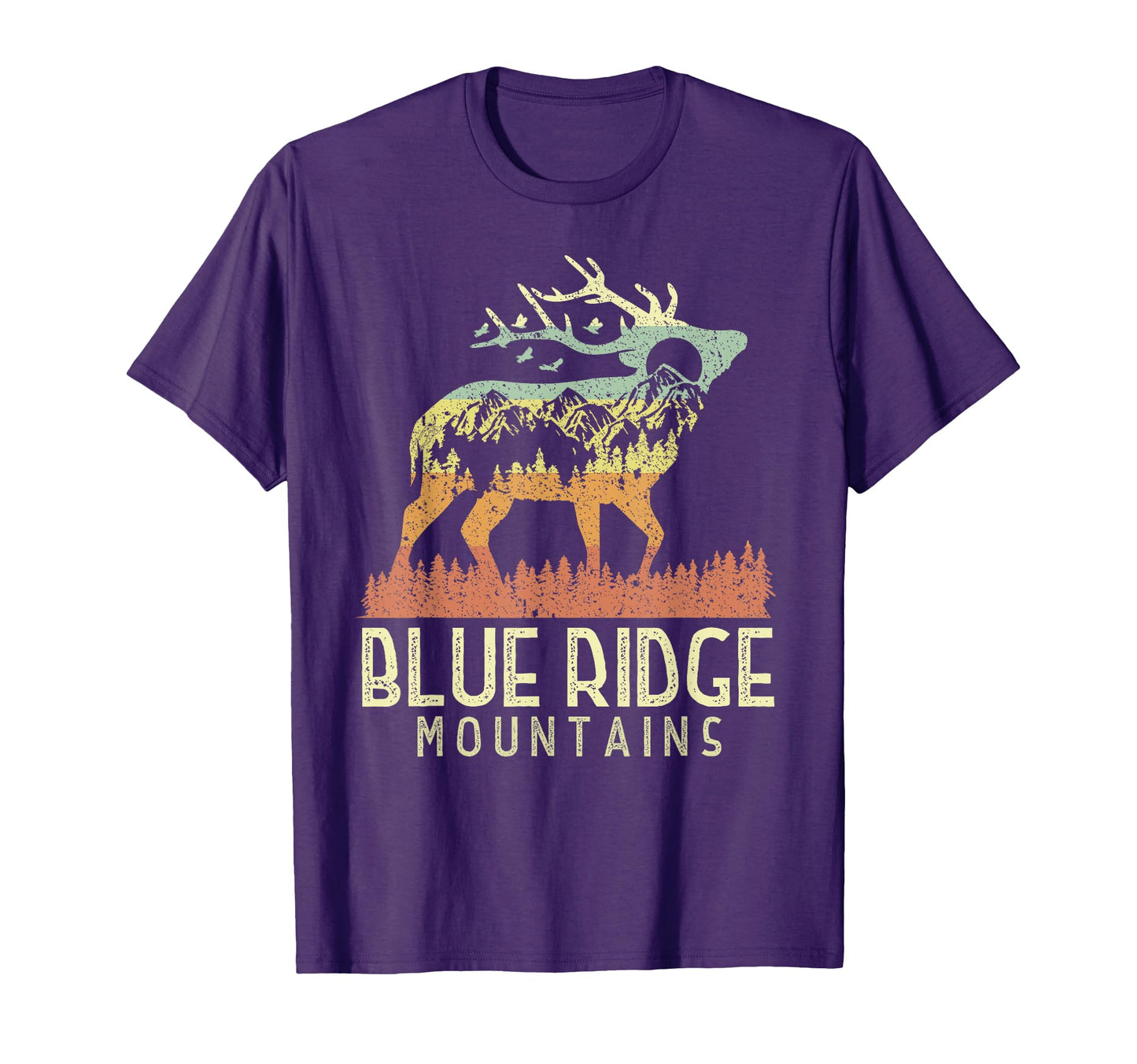Blue Ridge Mountains Hiking Elk T-Shirt - Trendy Graphic for Adults - T-Shirt, Sweatshirt, Hoodie
