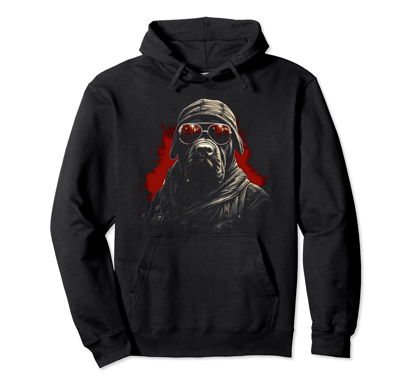 Motorcycle Dad Biker Dog Mastiff Dad Hoodie - Custom Art Print for Adults - T-Shirt, Sweatshirt, Hoodie