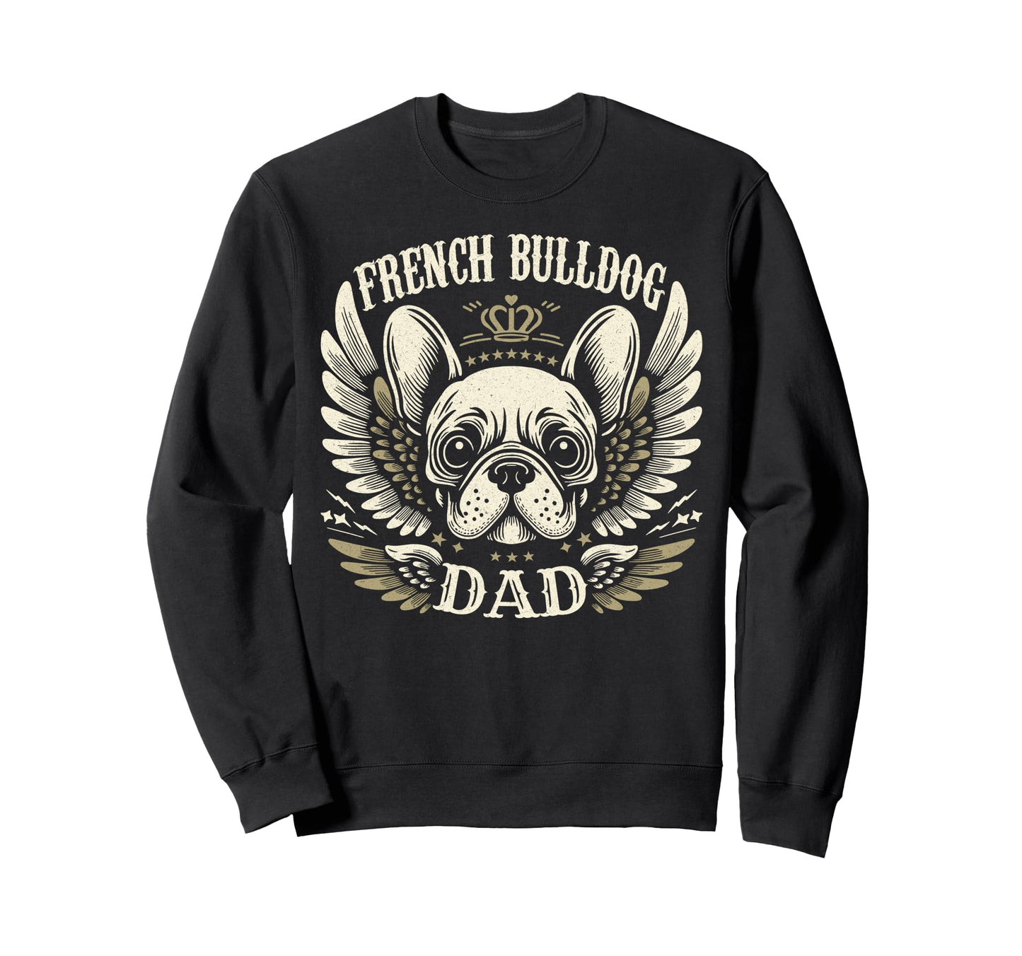 French Bulldog Dad Biker Skull Sweatshirt - Fun Novelty Design Men Women - T-Shirt, Sweatshirt, Hoodie