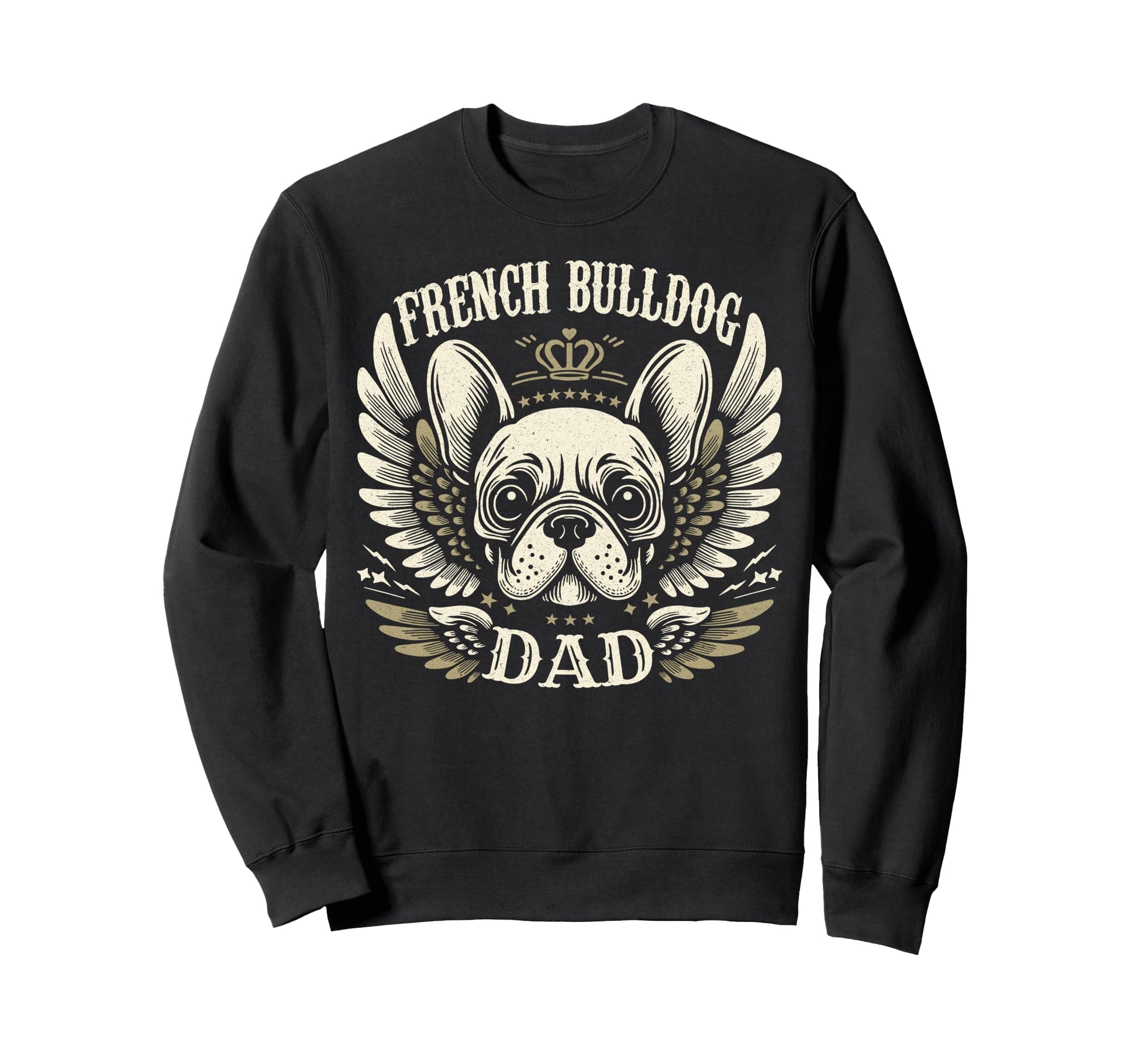 French Bulldog Dad Biker Skull Sweatshirt - Fun Novelty Design Men Women - T-Shirt, Sweatshirt, Hoodie