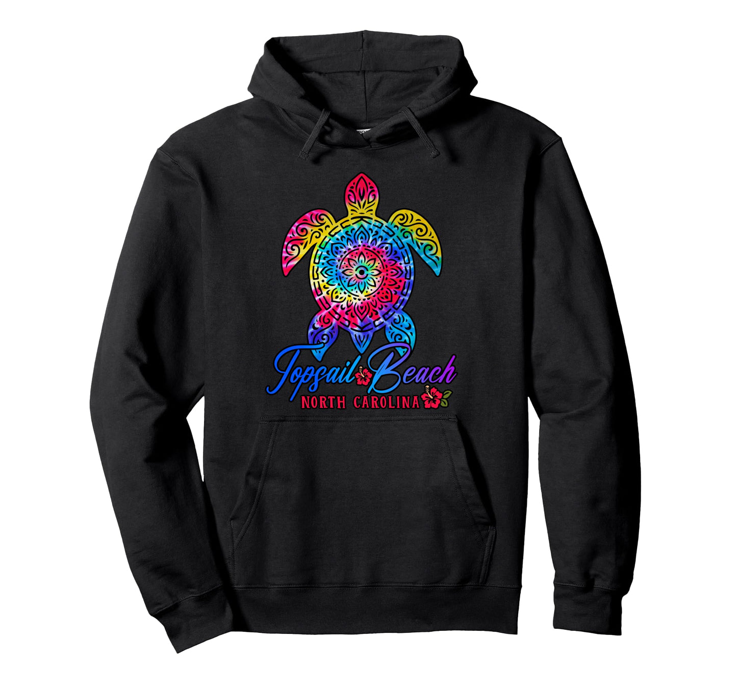 Topsail Beach Tie Dye Sea Turtle Hoodie - Minimalist Print for Adults - T-Shirt, Sweatshirt, Hoodie