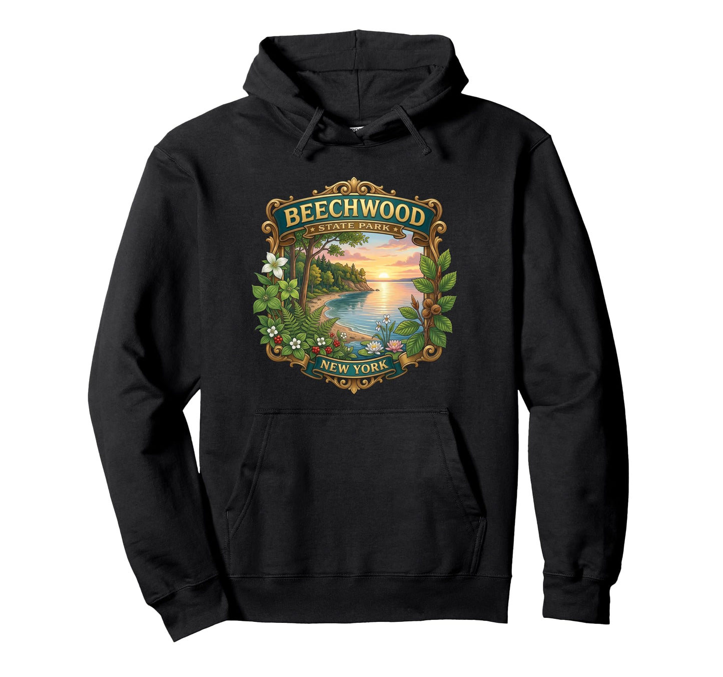 Beechwood State Park New York Lake Hoodie - Fun Novelty Design Men Women - T-Shirt, Sweatshirt, Hoodie