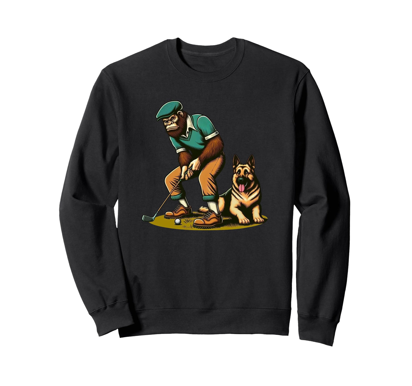 German Shepherd Bigfoot Sasquatch Sweatshirt - Custom Art Print for Adults - T-Shirt, Sweatshirt, Hoodie