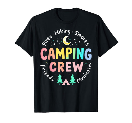 Camping Crew Group Matching Funny Hiking T-Shirt - Graphic Print Men Women - T-Shirt, Sweatshirt, Hoodie