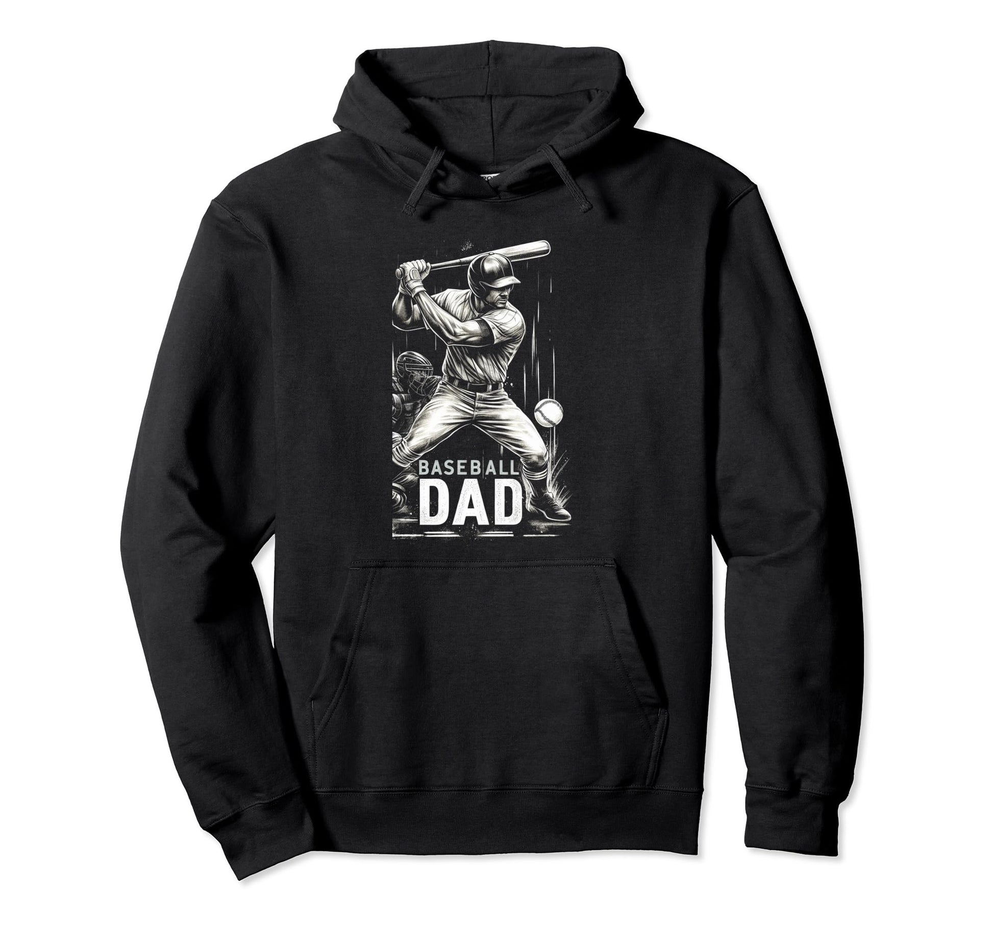 Baseball Dad Fathers Day Hoodie - Fun Novelty Design for Adults - T-Shirt, Sweatshirt, Hoodie
