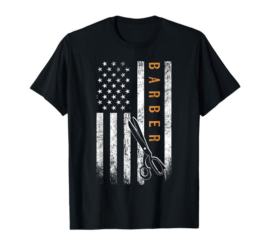 Barber American Flag Barbershop T-Shirt - Novelty Apparel Unisex - T-Shirt, Sweatshirt, Hoodie