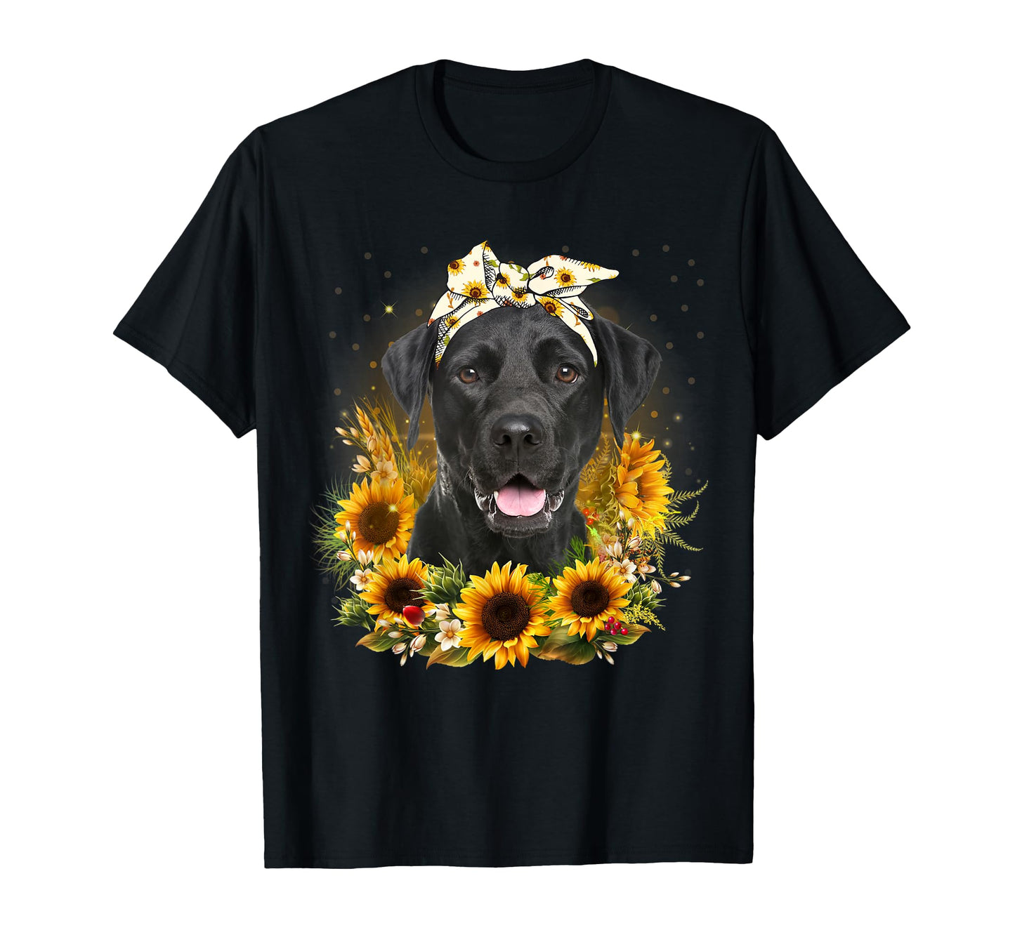 Sunflower Black Labrador Dog Mothers Day T-Shirt - Streetwear Style Unisex - T-Shirt, Sweatshirt, Hoodie