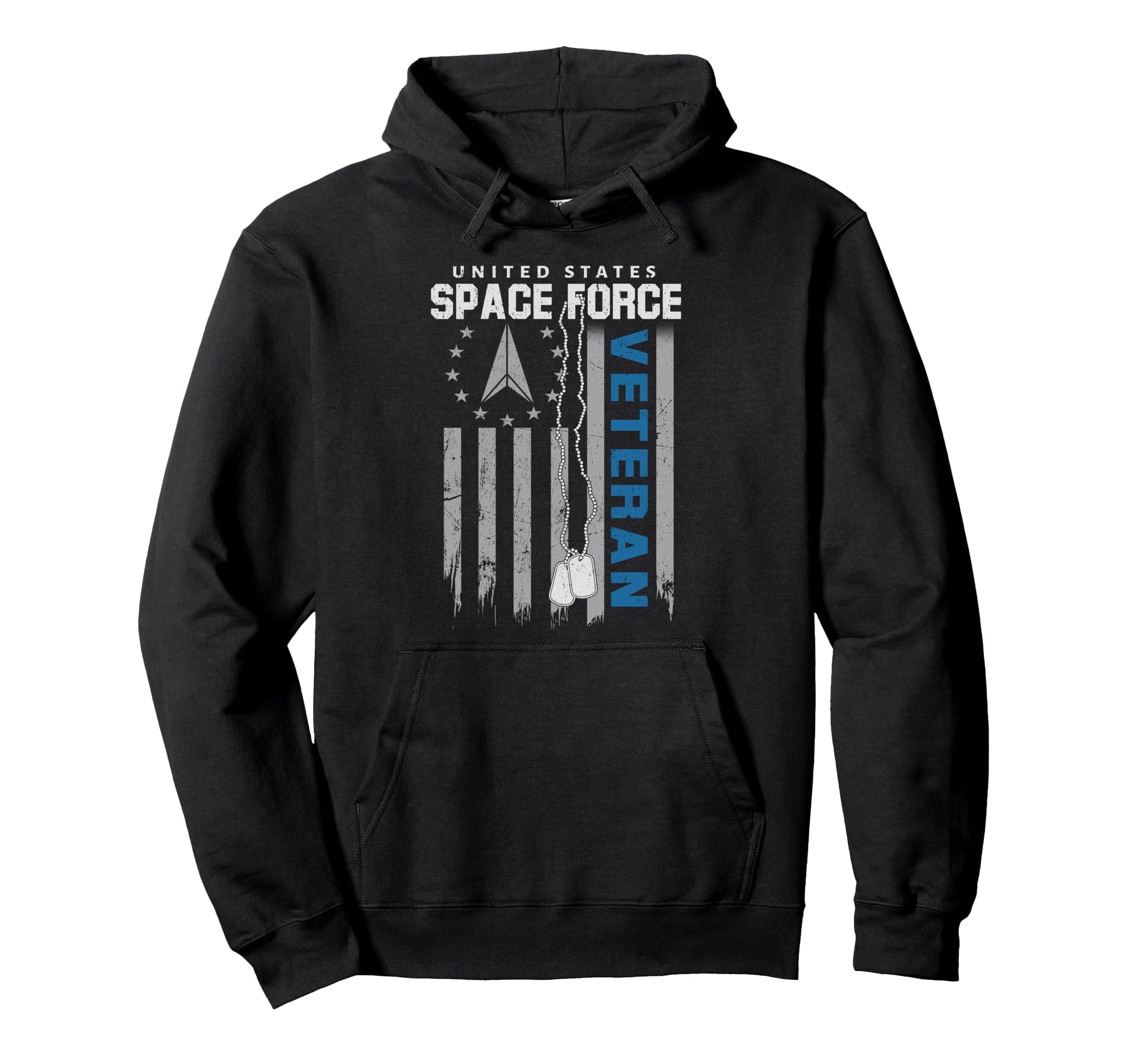 Patriotic Us Space Force Veteran Flag Hoodie - Minimalist Print Men Women - T-Shirt, Sweatshirt, Hoodie