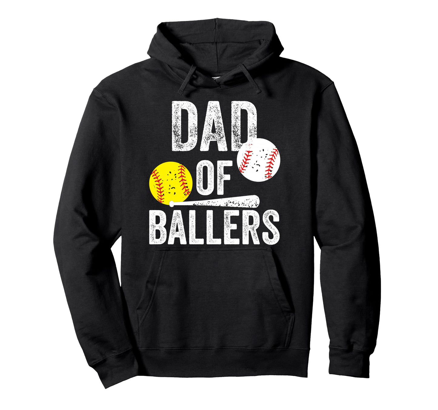 Dad Ballers Funny Dad Baseball And Softball Hoodie - Trendy Graphic Unisex - T-Shirt, Sweatshirt, Hoodie