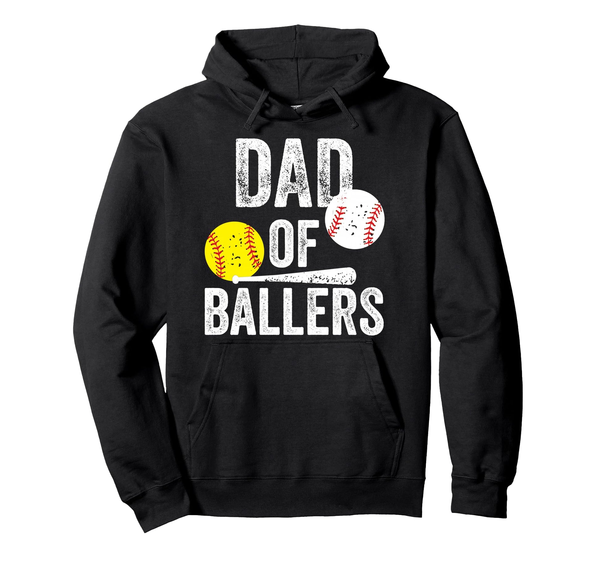 Dad Ballers Funny Dad Baseball And Softball Hoodie - Trendy Graphic Unisex - T-Shirt, Sweatshirt, Hoodie