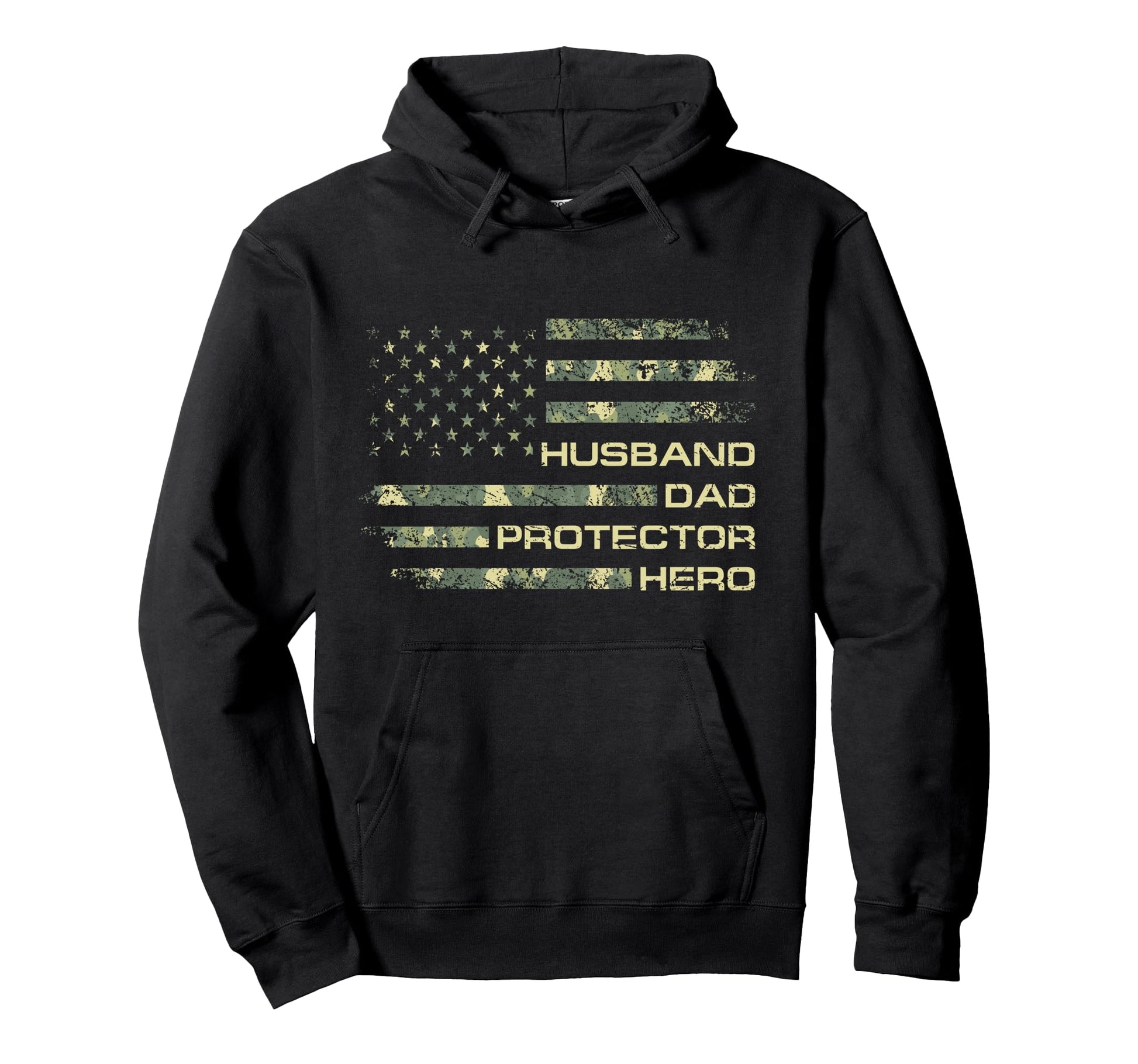 Husband Dad Protector Hero Camo Hoodie - Minimalist Print Men Women - T-Shirt, Sweatshirt, Hoodie