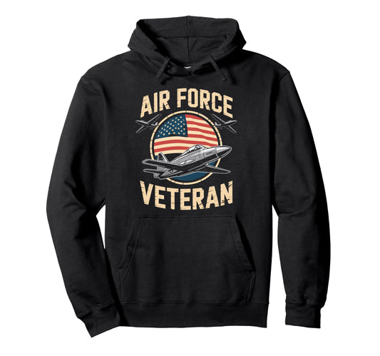 Air Force Veteran Us American Flag Dad Hoodie - Fun Novelty Design Unisex - T-Shirt, Sweatshirt, Hoodie