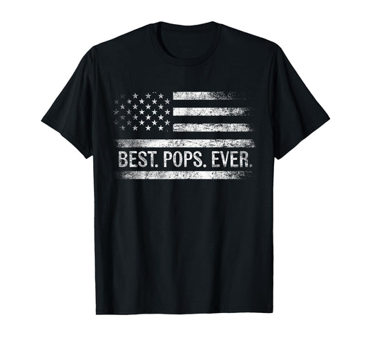 Best Pops Ever American Flag Gifts T-Shirt - Minimalist Print Men Women - T-Shirt, Sweatshirt, Hoodie