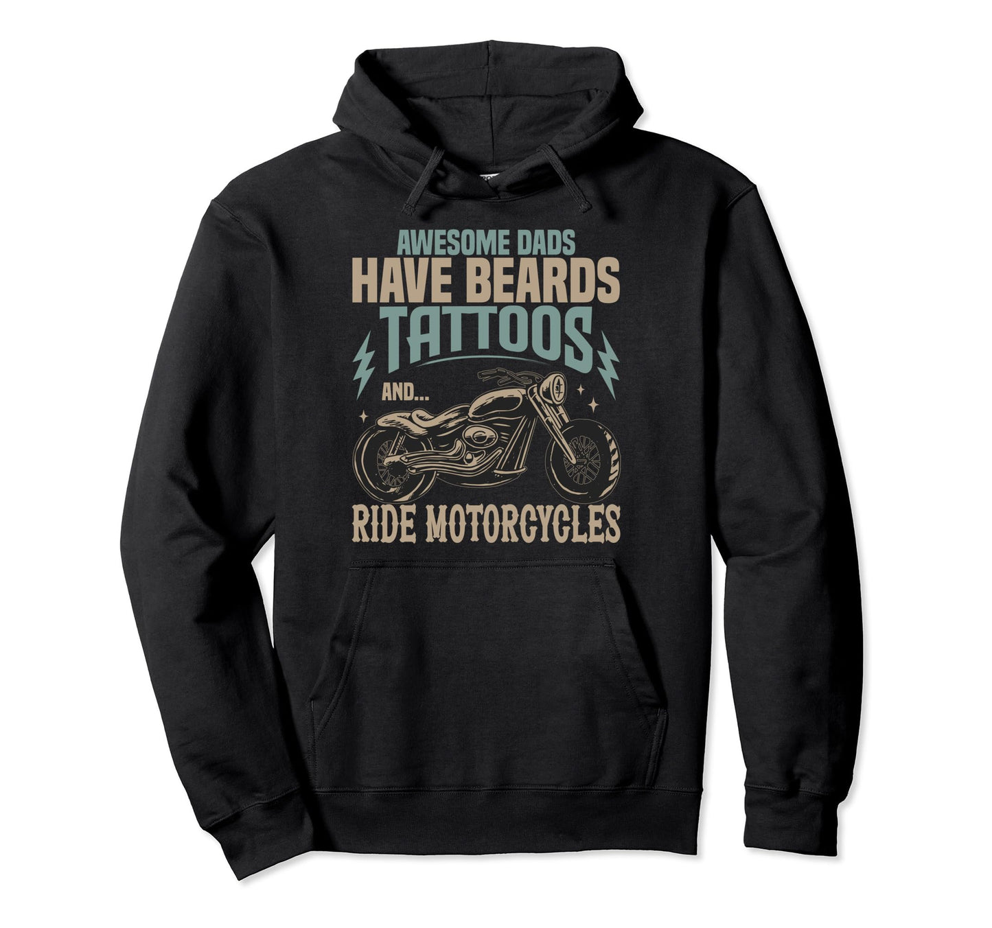 Awesome Biker Dad Tattoos Motorcycle Lover Hoodie - Graphic Print Unisex - T-Shirt, Sweatshirt, Hoodie