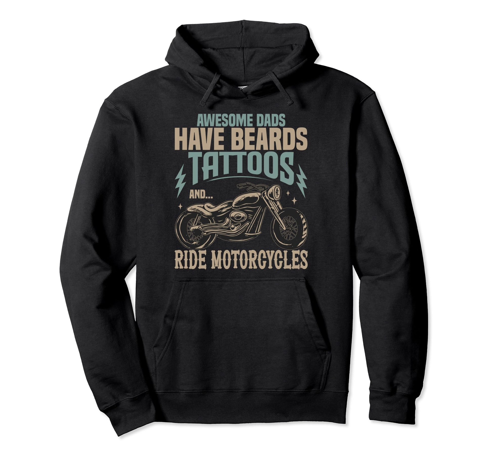 Awesome Biker Dad Tattoos Motorcycle Lover Hoodie - Graphic Print Unisex - T-Shirt, Sweatshirt, Hoodie