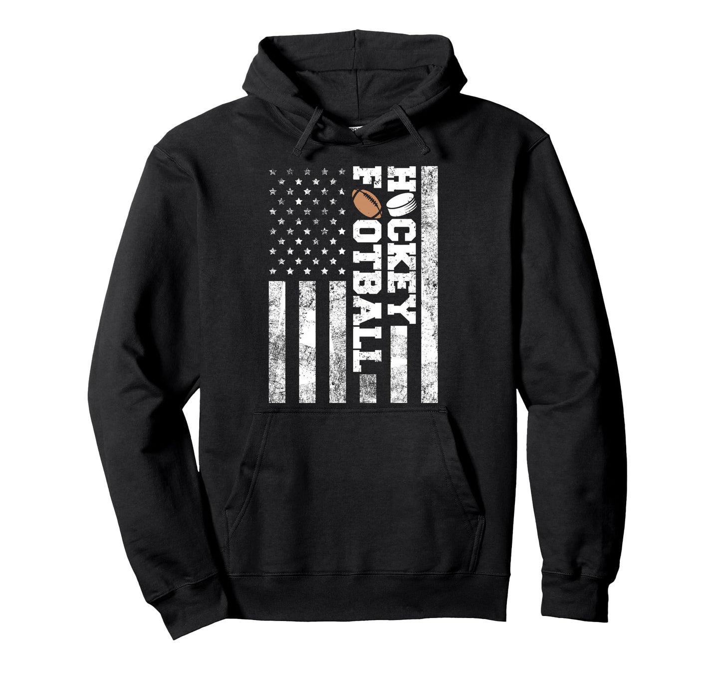 American Distressed Flag Funny Football Hoodie - Custom Art Print Unisex - T-Shirt, Sweatshirt, Hoodie