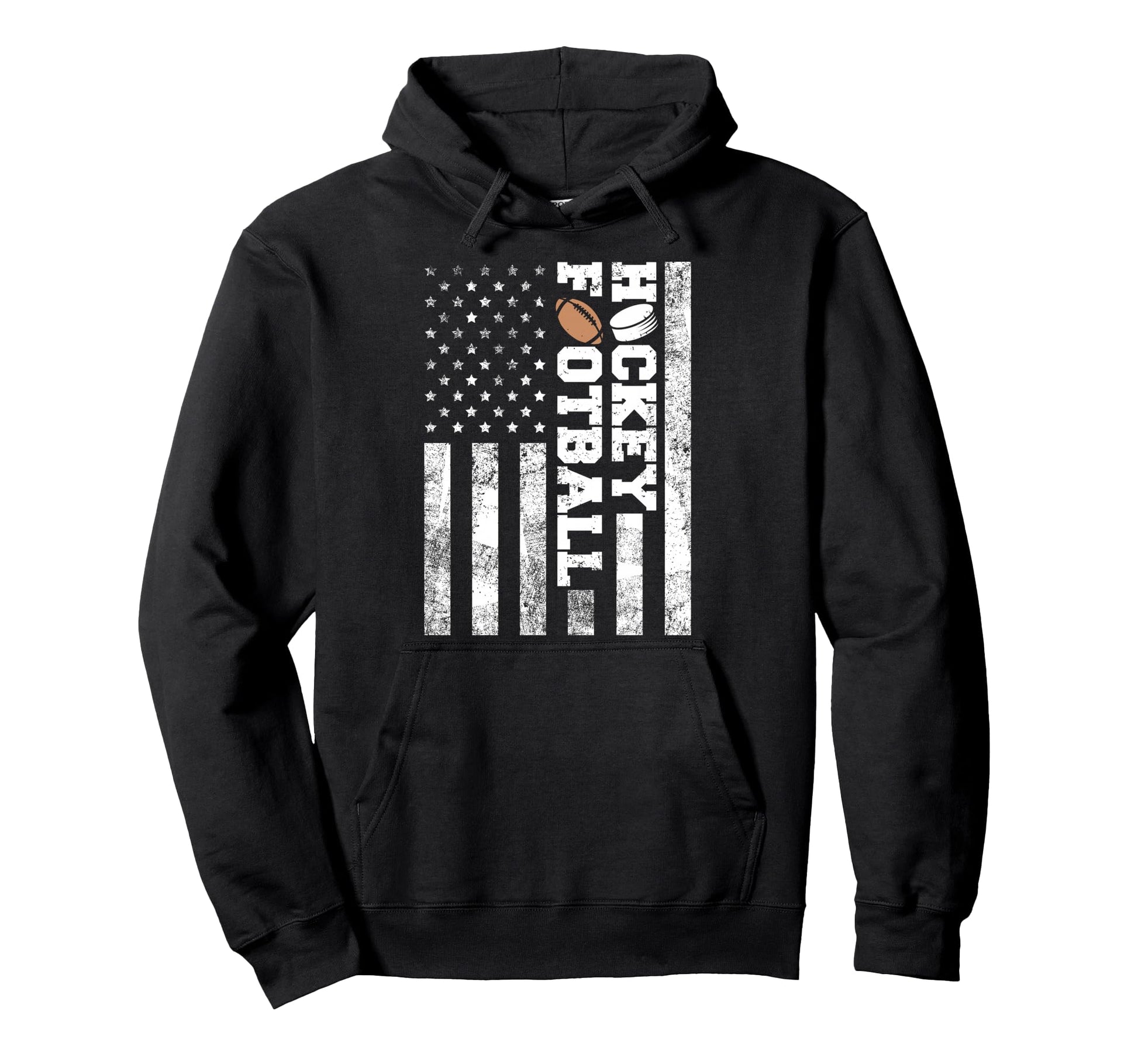 American Distressed Flag Funny Football Hoodie - Custom Art Print Unisex - T-Shirt, Sweatshirt, Hoodie
